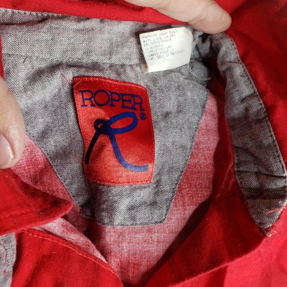 EUC Roper Western Shirt - Aztec Symbols on Muted Red Stripes - Women Size Small - Picture 2 of 9